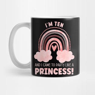 Ten Years Old 10Th Birthday Princess 10 Birthday Mug